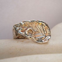 Ring blad grillig zilver
